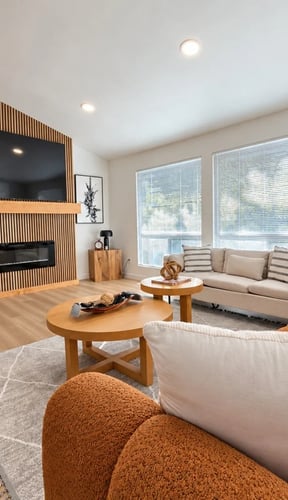 Dark modern open-plan kitchen and living room