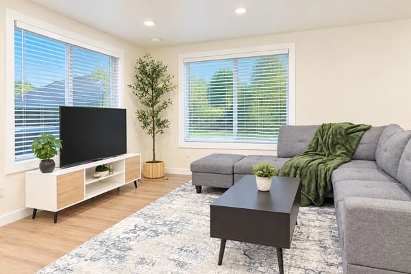 Loft-style apartment bedroom